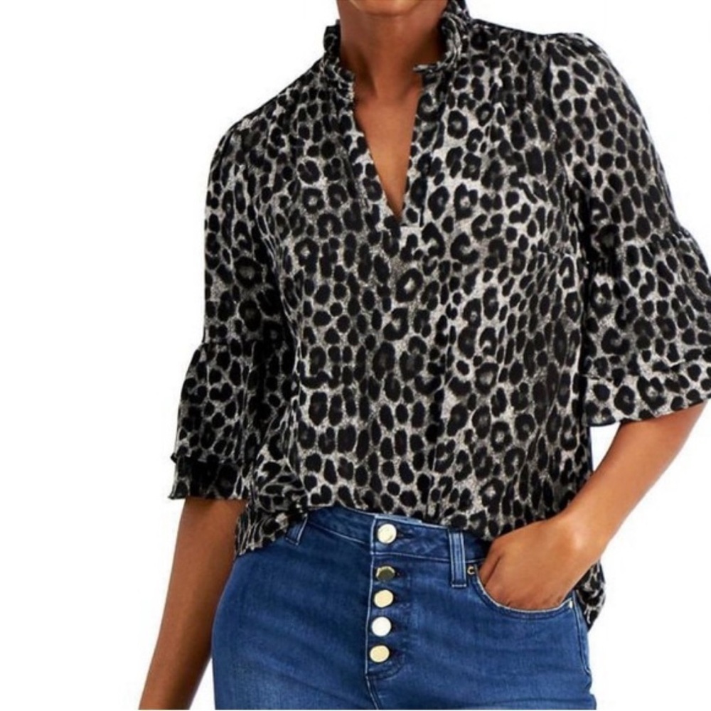 Michael Kors Snow Leopard Blouse - Picture 1 of 7